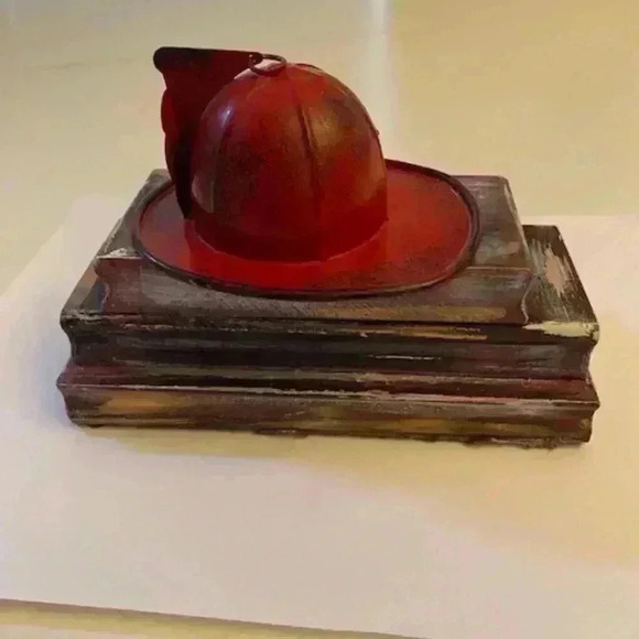 Homemade Fireman Accent Christmas Decor Paper Weight - Picture 5 of 7